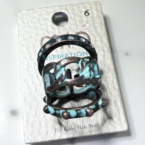 Faux Patina Copper Ring Set NWT